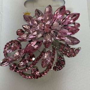 Elegant Pink Crystal Brooch